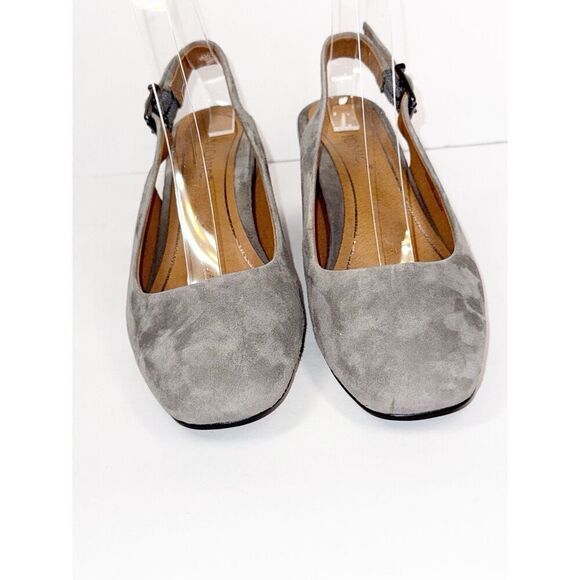 Vionic Nareen Low Block Heel Suede Leather Slingback Gray Closed Toe Office Sz 6 - Picture 6 of 15
